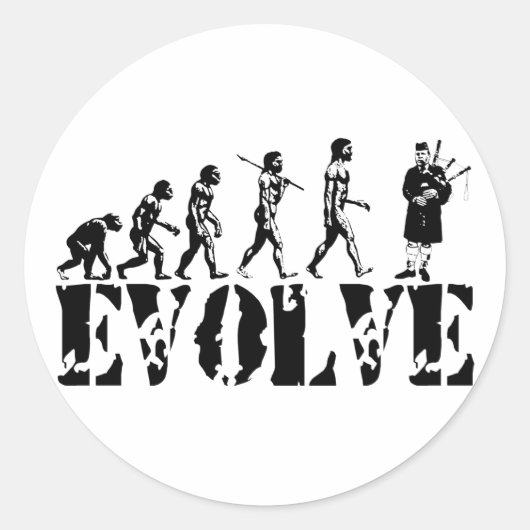 Sticker Rond Bagpipe Pipers Bagpiper Évolution musicale Art (Devant)