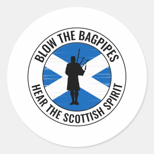 Sticker Rond Bagpipe Player Musical Bagpiper Scottish Funny (Devant)