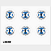Sticker Rond Bagpipe Player Musical Bagpiper Scottish Funny (Feuille)