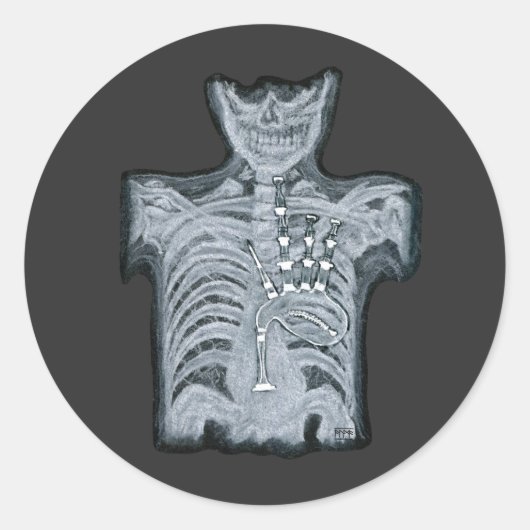 Sticker Rond Bagpipes dans votre coeur - Scottish Ed. Autocolla (Devant)