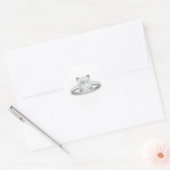 Sticker Rond Bague carré de diamant (Enveloppe)