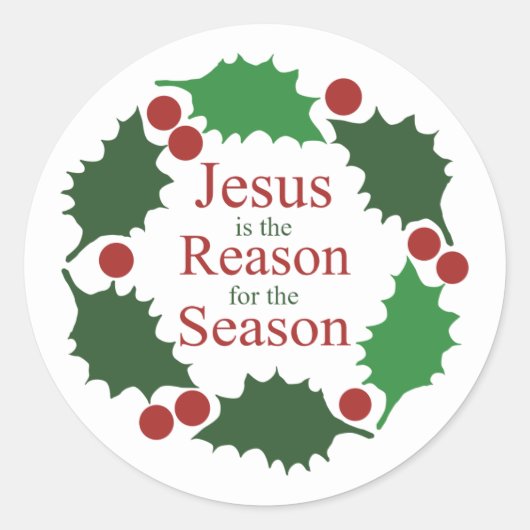 Sticker Rond Bague de Holly Jésus est la raison de la saison (Devant)