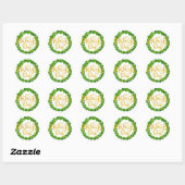 Sticker Rond Bague shamrock - Bonne Saint Patrick's Day (Feuille)