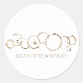 Sticker Rond Bagues de CAFÉ MEILLEUR CAFÉ SHOE JAMAIS Brown Bla (Devant)