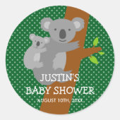 Sticker Rond Baguette australienne koala ours baby shower autoc (Devant)