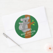 Sticker Rond Baguette australienne koala ours baby shower autoc (Enveloppe)