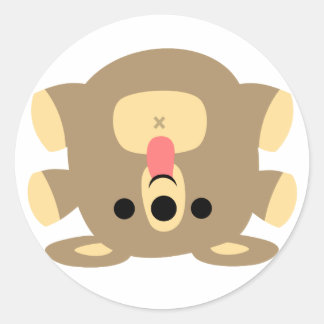 Sticker Rond Baguette autocollante pour ours de dessin