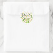 Sticker Rond Baguette blanche jonquilles fleurs aquarelle ronde (Sac)