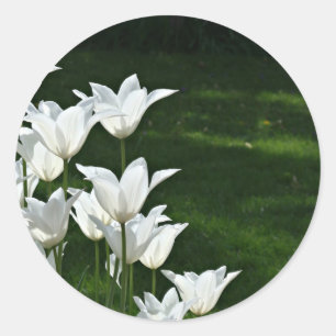 Sticker Rond Baguette blanche Mariage tulipe