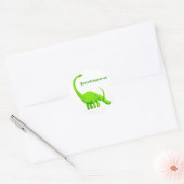 Sticker Rond Baguette Brontosaurus dinosaure (Enveloppe)