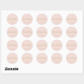 Sticker Rond Baguette cadeau Mariage en or rose pâle (Feuille)