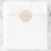 Sticker Rond Baguette cadeau Mariage en or rose pâle (Sac)