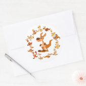 Sticker Rond Baguette caricature Kangaroos Mandala (Enveloppe)