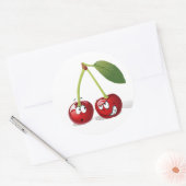 Sticker Rond Baguette Cartoon Cerise Fruit (Enveloppe)