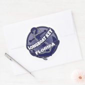 Sticker Rond Baguette d'ancre Longboat Key Florida (Enveloppe)
