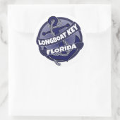 Sticker Rond Baguette d'ancre Longboat Key Florida (Sac)