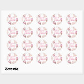 Sticker Rond Baguette d'anniversaire de Cupcake rose (Feuille)