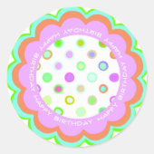 Sticker Rond Baguette d'anniversaire joyeuse [deux sur quatre] (Devant)