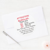 Sticker Rond Baguette d'avertissement cambrioleur drôle (Enveloppe)