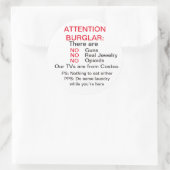 Sticker Rond Baguette d'avertissement cambrioleur drôle (Sac)