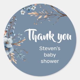 Sticker Rond Baguette de baby shower de l'ours mou