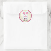 Sticker Rond Baguette de Bunny de Pâques (Sac)