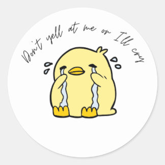 Sticker Rond Baguette de canard en pleurs