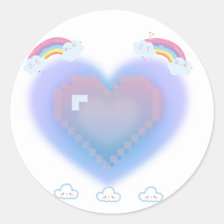 Sticker Rond Baguette de coeur mignonne