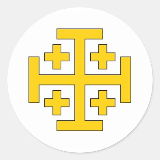 Sticker Rond Baguette de croix de Jérusalem (Devant)