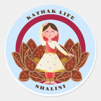 Sticker Rond Baguette de danse Cute Kathak