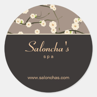 Sticker Rond Baguette de fleurs de cerisier spa de salon brun
