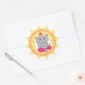 Sticker Rond Baguette de ganesha rose (Enveloppe)