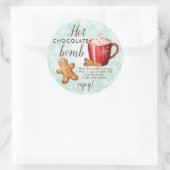 Sticker Rond Baguette de la bombe au chocolat chaud (Sac)