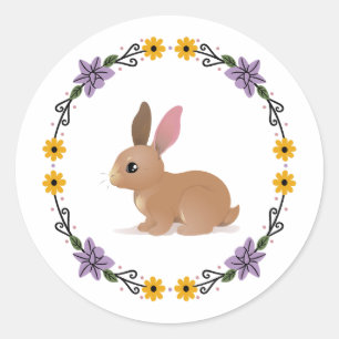 Sticker Rond Baguette de lapin