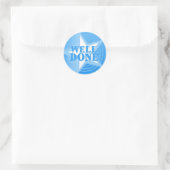 Sticker Rond Baguette de louange étoile bien faite bleu (Sac)