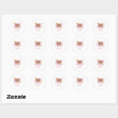 Sticker Rond Baguette de l'ours mignon (Feuille)