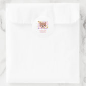 Sticker Rond Baguette de l'ours mignon (Sac)