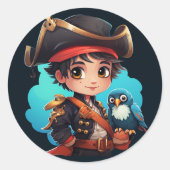 Sticker Rond Baguette de pirate (Devant)