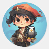 Sticker Rond Baguette de pirate (Devant)