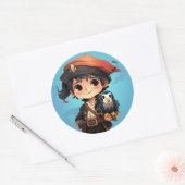 Sticker Rond Baguette de pirate (Enveloppe)