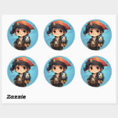Sticker Rond Baguette de pirate (Feuille)