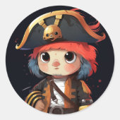 Sticker Rond Baguette de pirate (Devant)