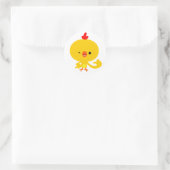 Sticker Rond Baguette de poulet caricaturale Cool (Sac)