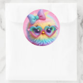 Sticker Rond Baguette de poussette mignonne (Sac)