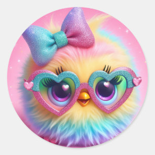 Sticker Rond Baguette de poussette mignonne