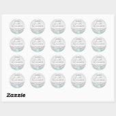 Sticker Rond Baguette de Quinceanera Turquoise Tiara & Bow (Feuille)