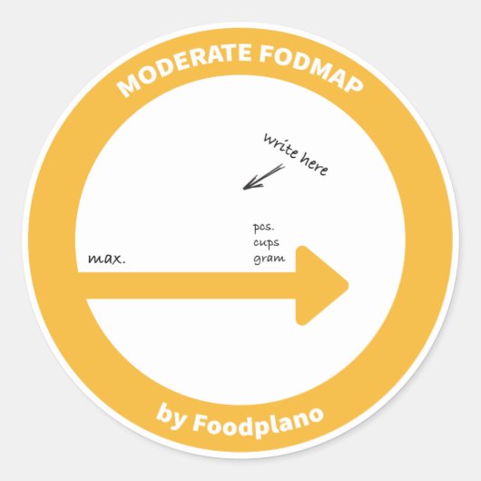 Sticker Rond Baguette de régime FODMAP basse pour les aliments (Devant)