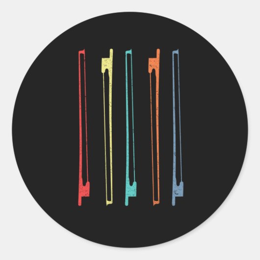 Sticker Rond Baguette de violon Vilinist Instrument Orchestra C (Devant)