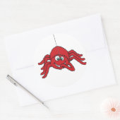 Sticker Rond Baguette d'enfant d'araignée rouge amusant (Enveloppe)