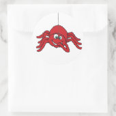 Sticker Rond Baguette d'enfant d'araignée rouge amusant (Sac)